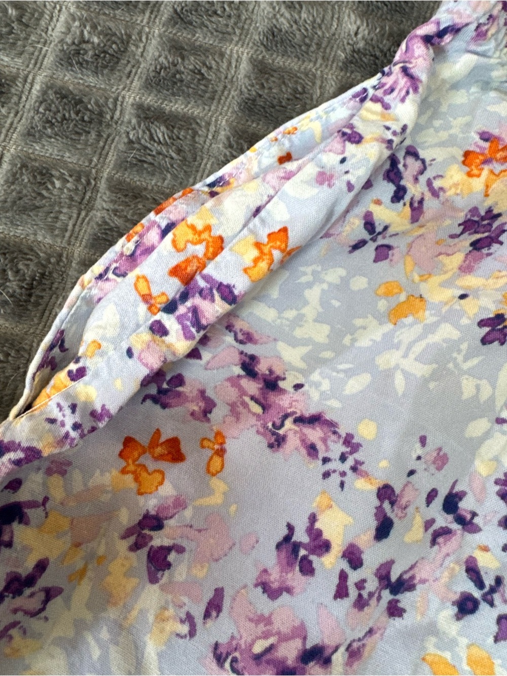 2/$15 H&M Med Floral Elastic-Waist Women’s Shorts Light Blue Orange Purple (B3) - Picture 5 of 5